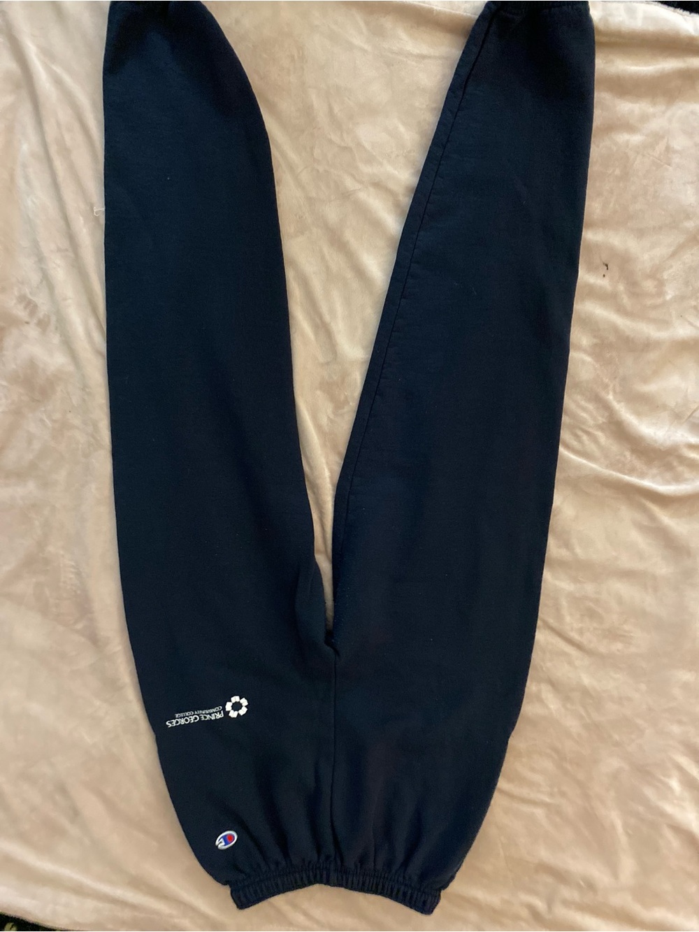 Champion Black Track Joggers with White Accent Logo
